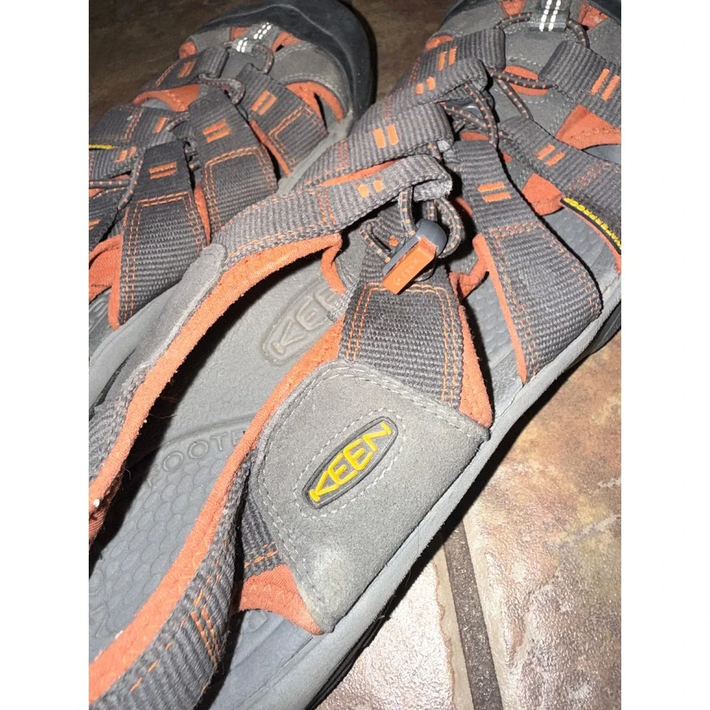 Keen Newport H2 Waterproof Sandals Mens 12 Grey Orange Hiking Shoes 1001921